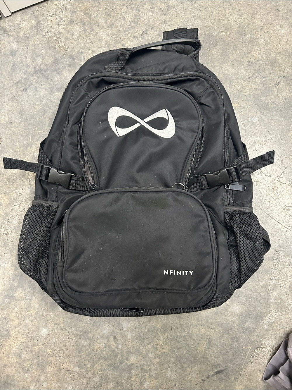 NFINITY Black Men's Athletic Backpack with White Logo